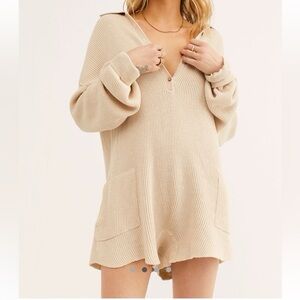 Free People Picnic Sweater Romper in cream